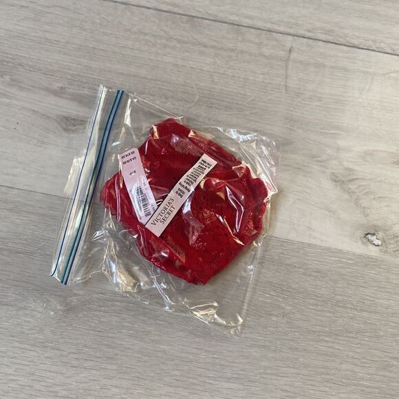 Victoria Secret Shimmer Lace Micro Thong Panty Floral Red S/P “NWT IN PACKAGING - Picture 4 of 7